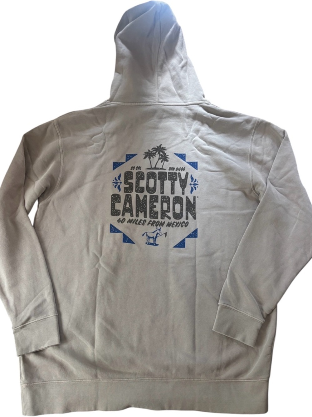 NWT SCOTTY CAMERON GALLERY Donkey Hoodie Sweatshirt size XL Cement 40 Miles Golf